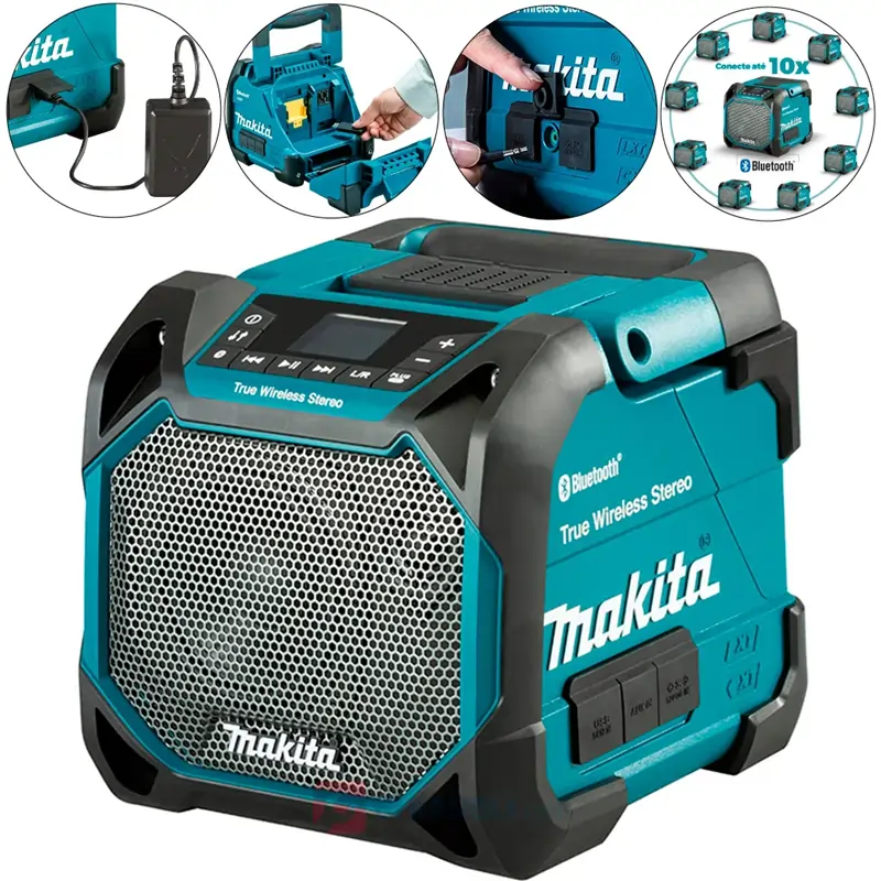 Caixa de Som Makita DMR203 sem fio é a melhor para obra